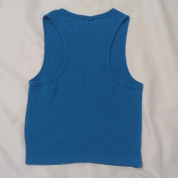 BDG Sleeveless Waffle Knit Crop Top Color Blue Size SP - Picture 2 of 12